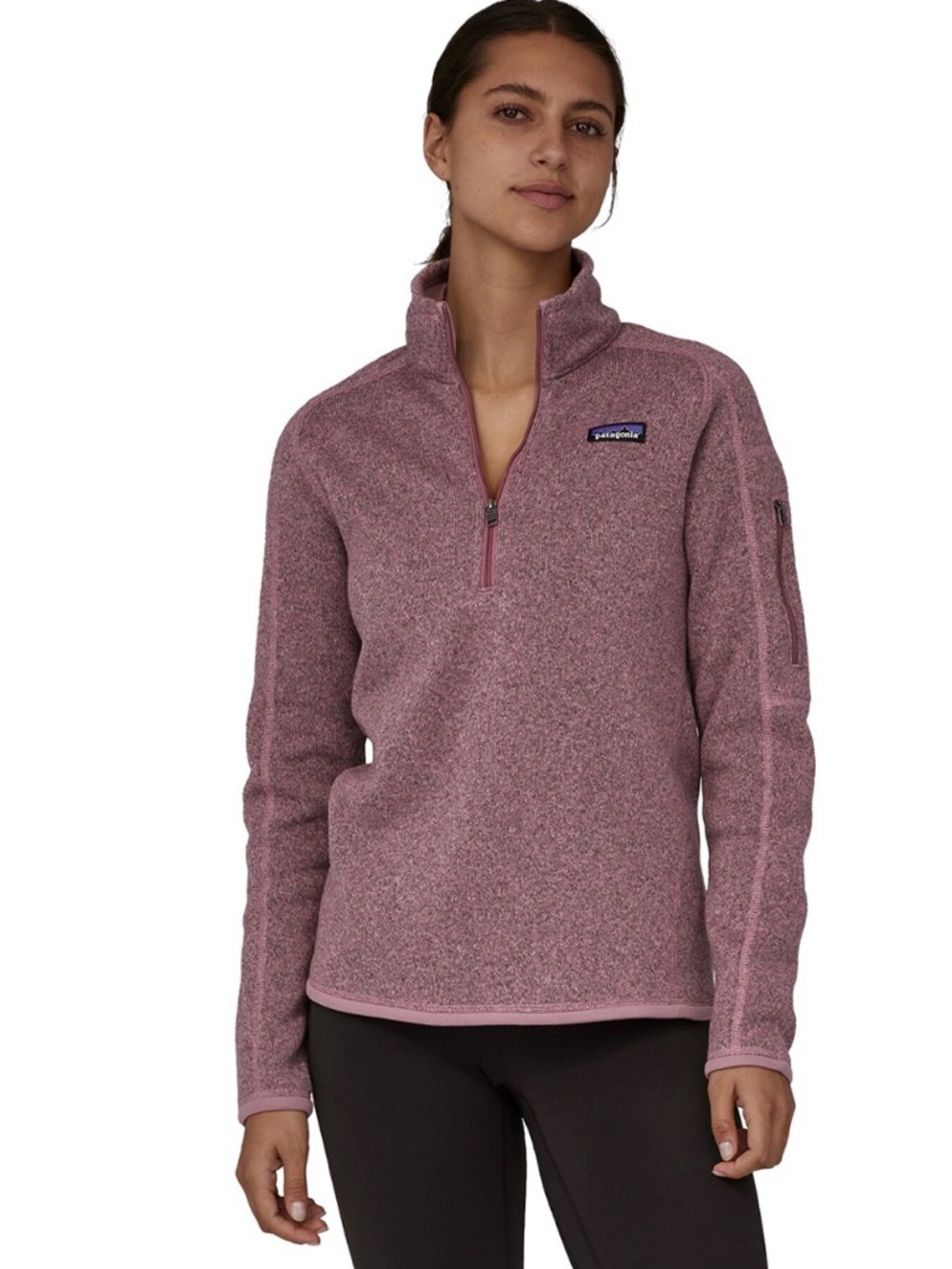 Patagonia Women's Better Sweater 1/4-Zip Fleece Pullover Evening Mauve XXL EUC